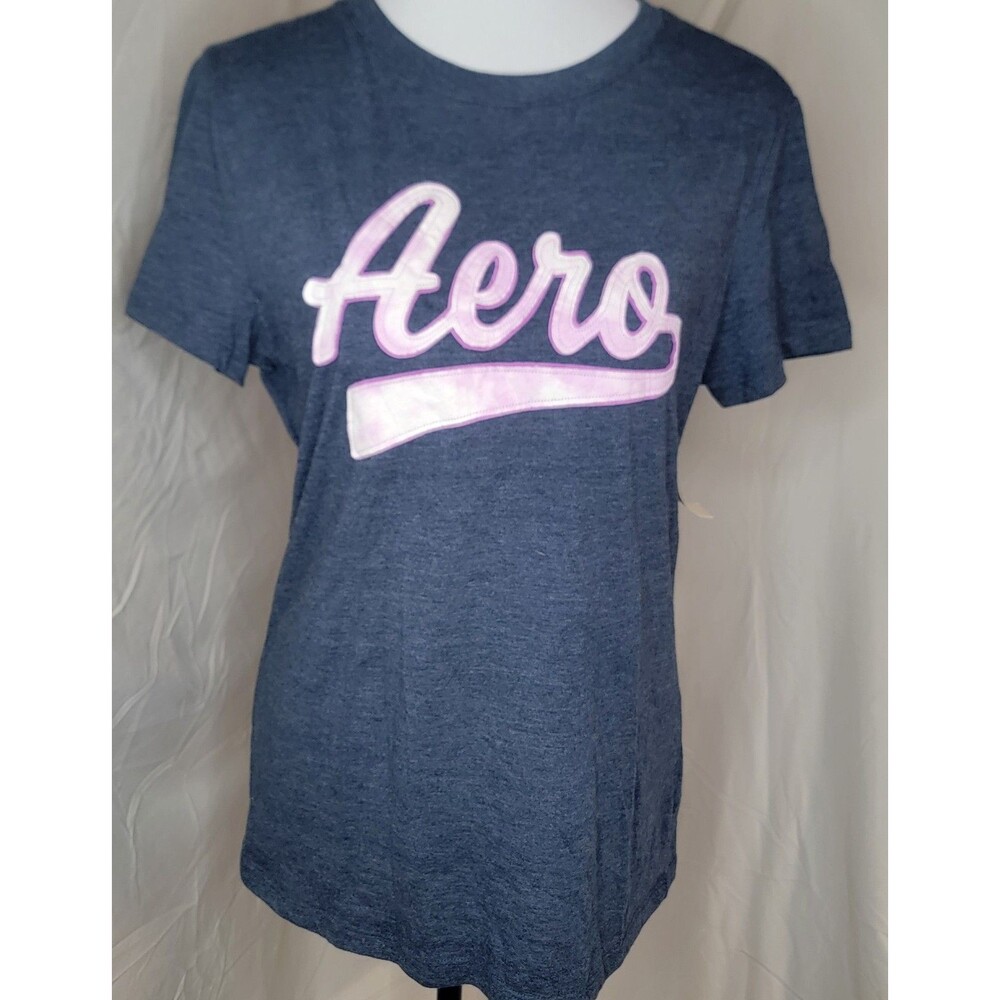 Aeropostale Women’s XL Blue Crew Neck Short Sleeve T-Shirt Classic Tee NWT